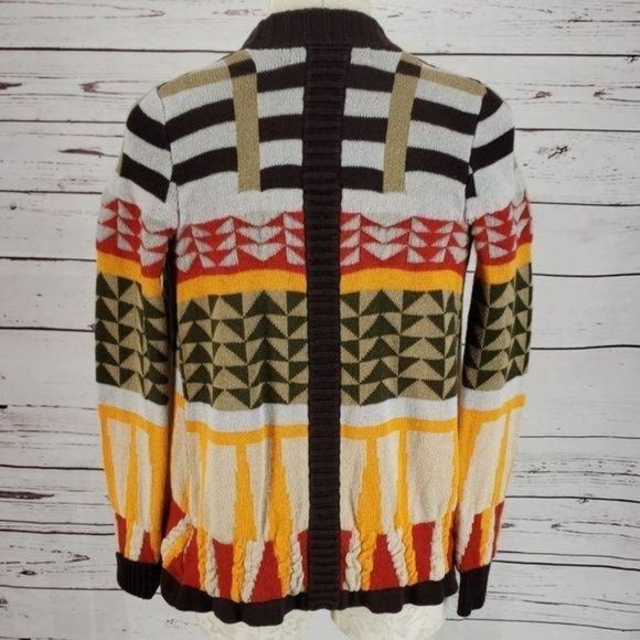 Anthro Sparrow Women's Small aztec tribal festival cardigan - Picture 5 of 8